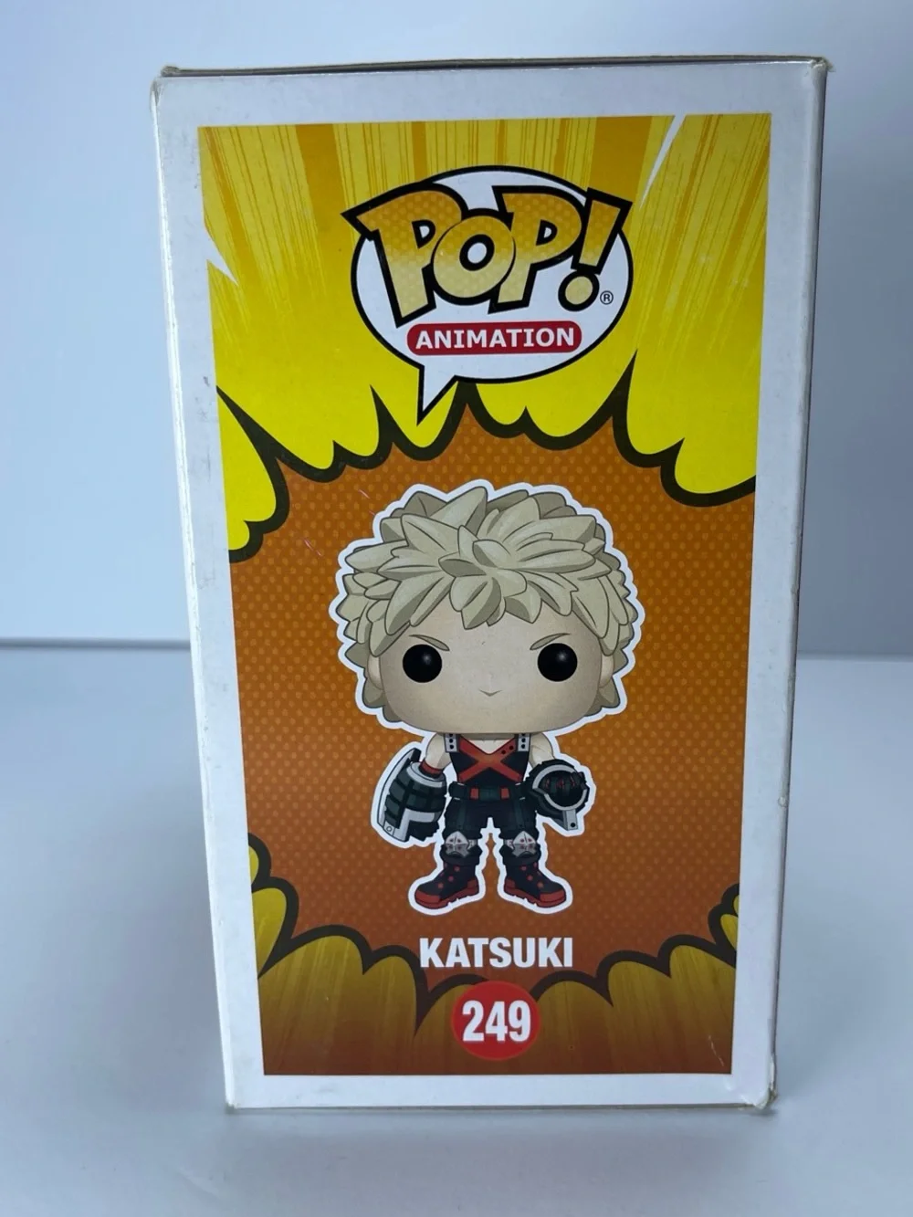Funko Pop! Katsuki Bakugo Blonde Hair Green Outfit with Orange Accents